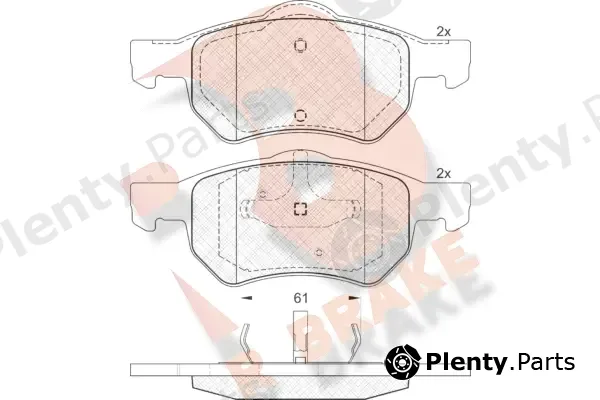 R Brake RB1586 — Brake Pad Set, disc brake