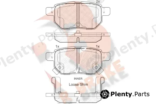 R Brake RB1947 — Brake Pad Set, disc brake