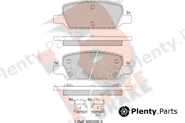 R Brake RB2412 — Brake Pad Set, disc brake