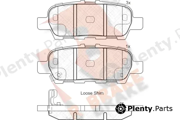 R Brake RB1901 — Brake Pad Set, disc brake