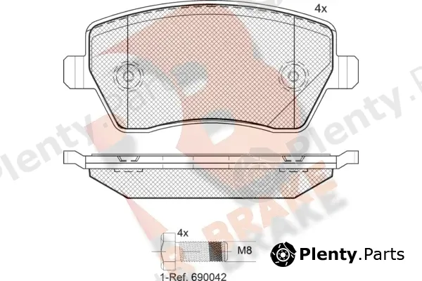 R Brake RB1534-700 — Brake Pad Set, disc brake