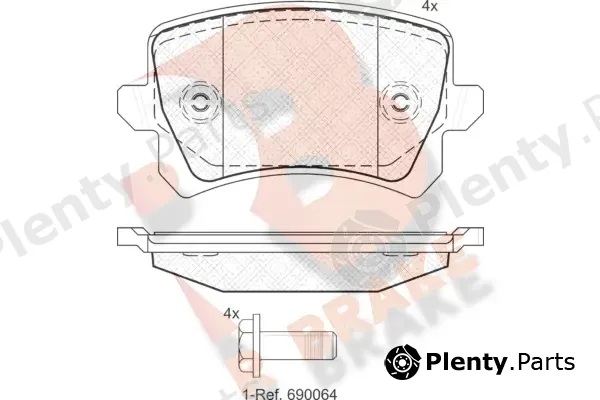 R Brake RB1857 — Brake Pad Set, disc brake