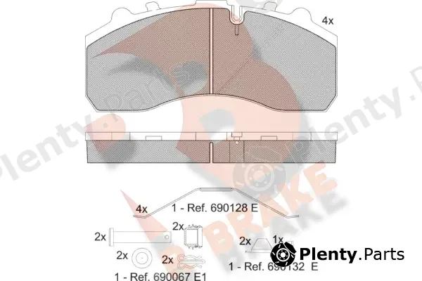 R Brake RB1194-066 — Brake Pad Set, disc brake