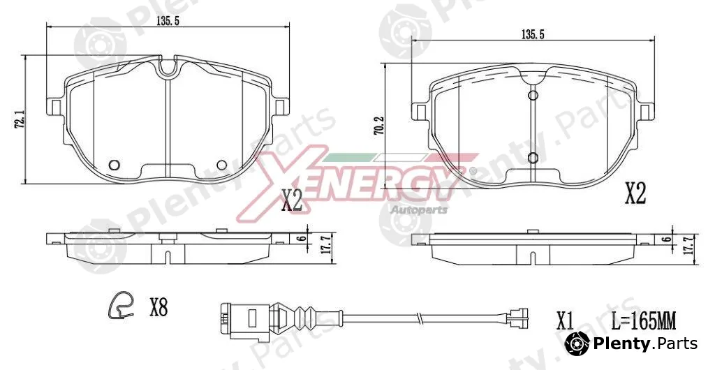 Ap Xenergy X41434 — Brake Pad Set, disc brake