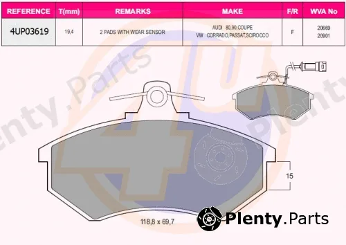 4u 4UP03619 — Brake Pad Set, disc brake