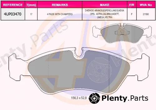 4u 4UP03470 — Brake Pad Set, disc brake