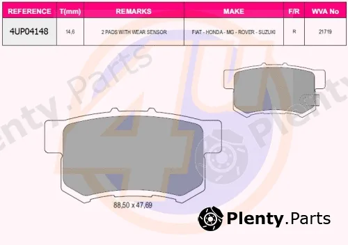 4u 4UP04148 — Brake Pad Set, disc brake