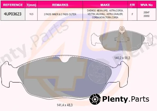 4u 4UP03623 — Brake Pad Set, disc brake
