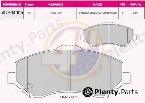 4u 4UP04005 — Brake Pad Set, disc brake