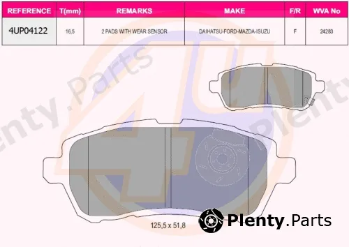 4u 4UP04122 — Brake Pad Set, disc brake