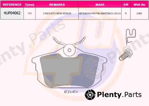 4u 4UP04062 — Brake Pad Set, disc brake