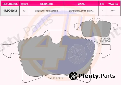 4u 4UP04042 — Brake Pad Set, disc brake