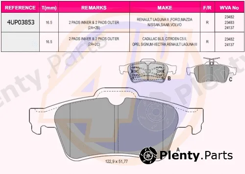 4u 4UP03853 — Brake Pad Set, disc brake