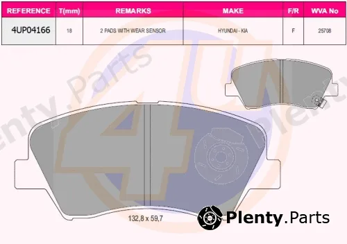 4u 4UP04166 — Brake Pad Set, disc brake