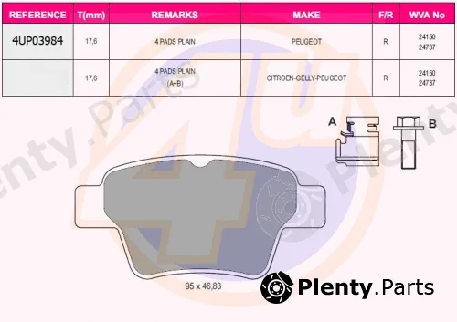 4u 4UP03984 — Brake Pad Set, disc brake