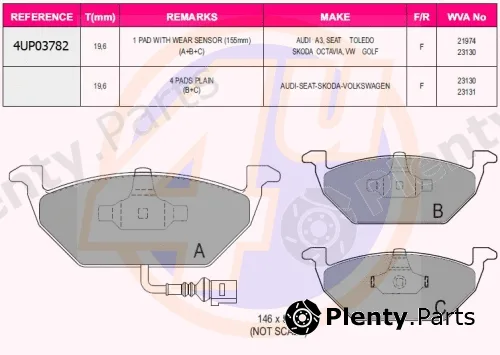 4u 4UP03782 — Brake Pad Set, disc brake
