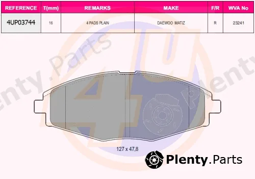 4u 4UP03744 — Brake Pad Set, disc brake