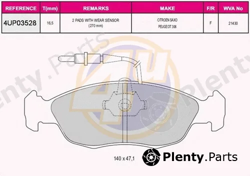 4u 4UP03528 — Brake Pad Set, disc brake