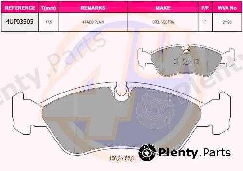 4u 4UP03505 — Brake Pad Set, disc brake