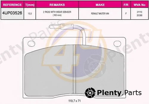 4u 4UP03526 — Brake Pad Set, disc brake