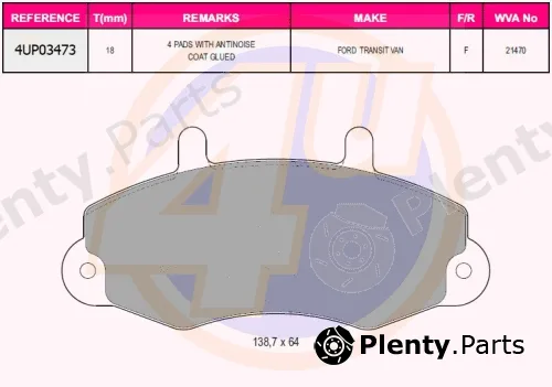 4u 4UP03473 — Brake Pad Set, disc brake