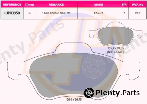 4u 4UP03950 — Brake Pad Set, disc brake