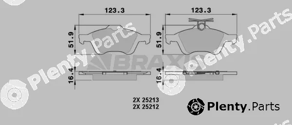 Braxis AA0025 — Brake Pad Set, disc brake