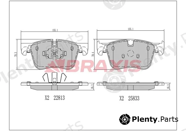 Braxis AA0693 — Brake Pad Set, disc brake