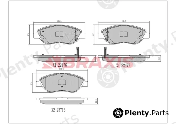 Braxis AA0696 — Brake Pad Set, disc brake