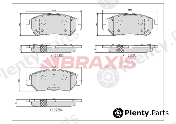 Braxis AA0749 — Brake Pad Set, disc brake