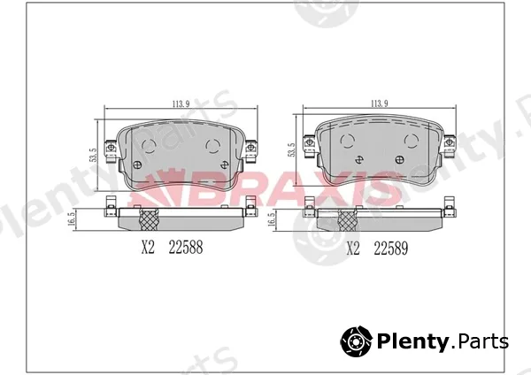 Braxis AA0708 — Brake Pad Set, disc brake