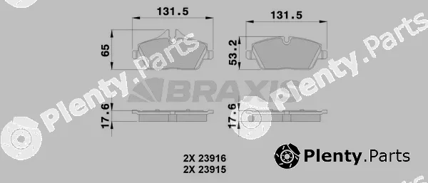 Braxis AA0031 — Brake Pad Set, disc brake