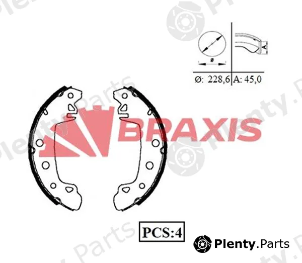 Braxis AC0018 — Brake Shoe Set