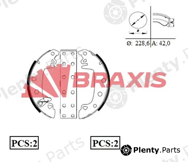 Braxis AC0002 — Brake Shoe Set