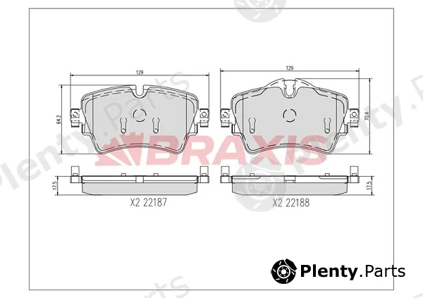 Braxis AA0734 — Brake Pad Set, disc brake