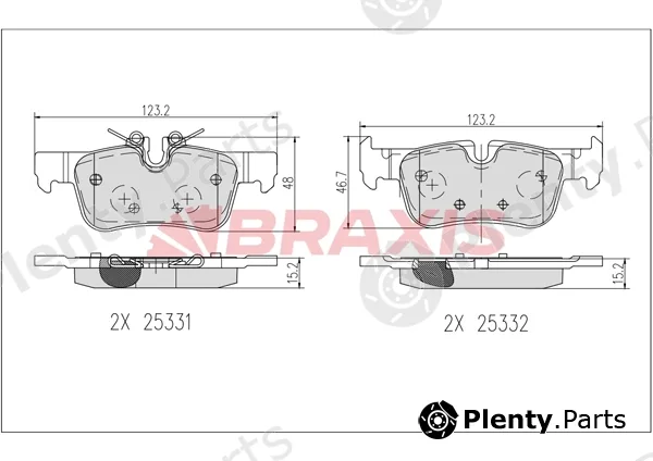 Braxis AB0636 — Brake Pad Set, disc brake