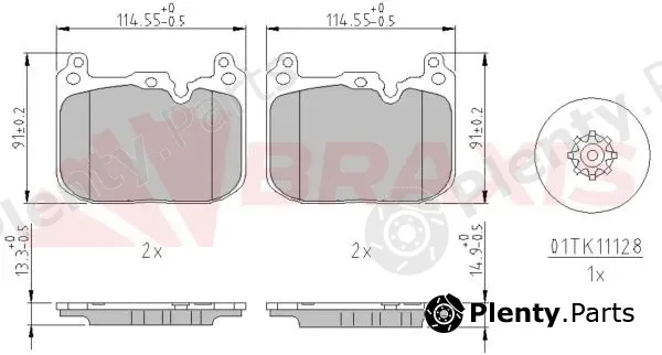 Braxis AA0665 — Brake Pad Set, disc brake