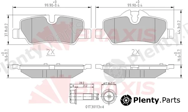 Braxis AA0661 — Brake Pad Set, disc brake