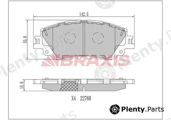 Braxis AA0716 — Brake Pad Set, disc brake
