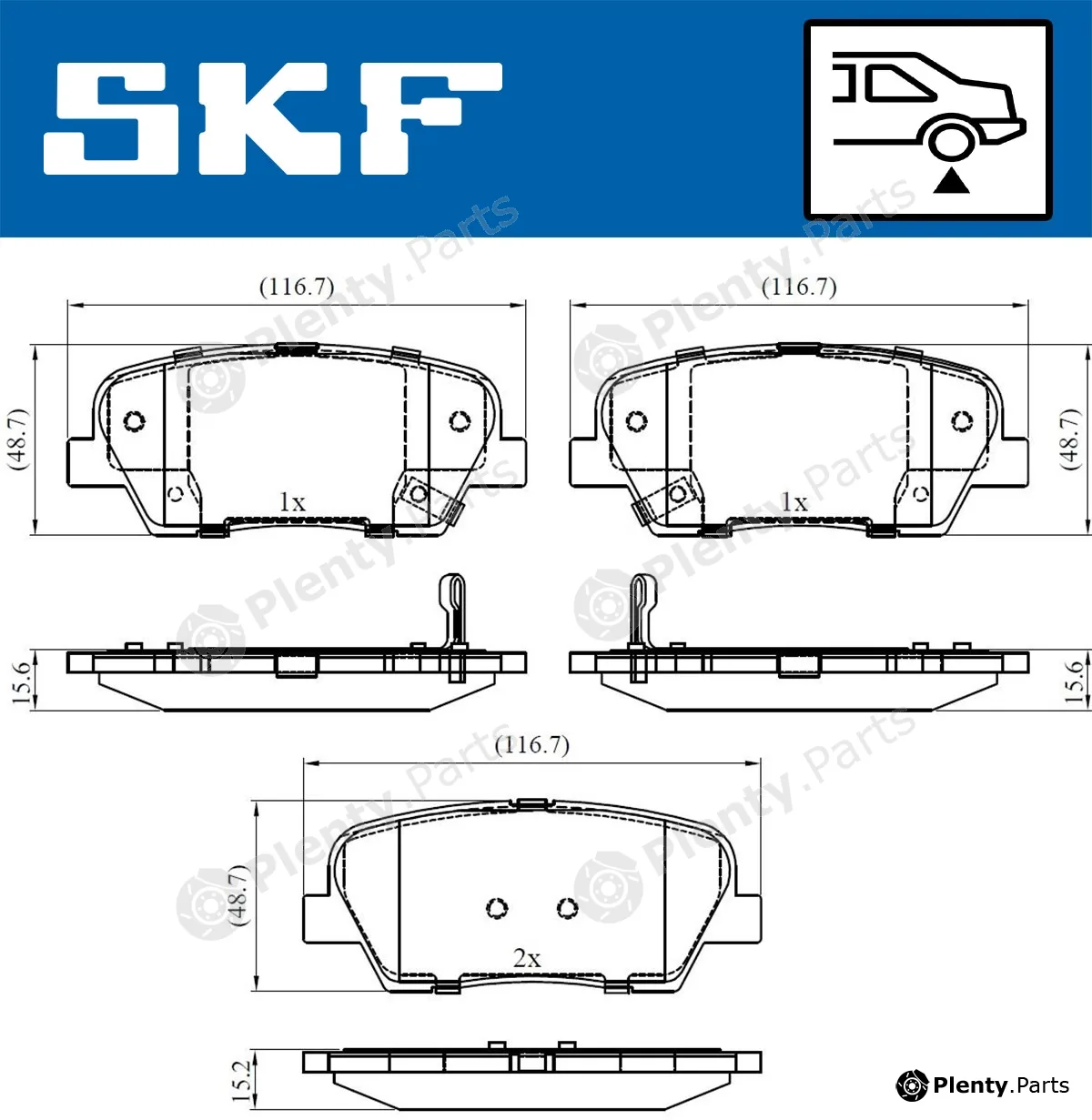 SKF VKBP90335A — Brake Pad Set, disc brake