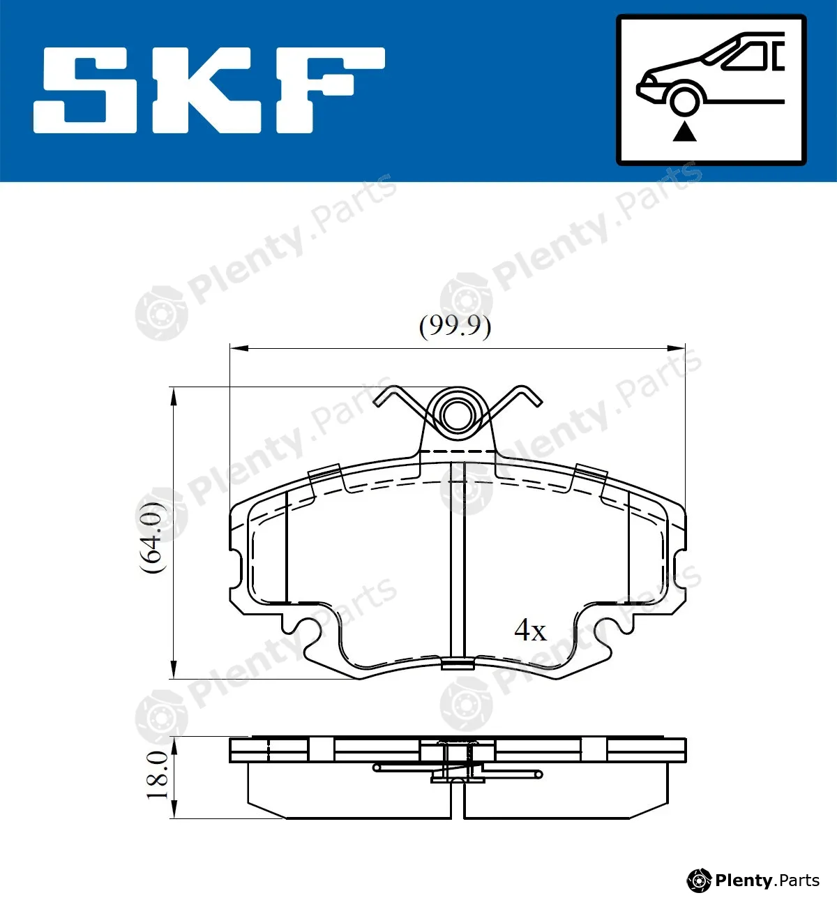 SKF VKBP80050 — Brake Pad Set, disc brake