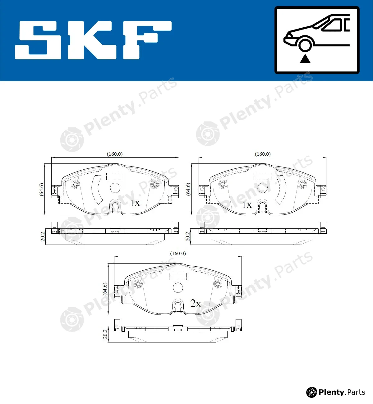 SKF VKBP80104 — Brake Pad Set, disc brake