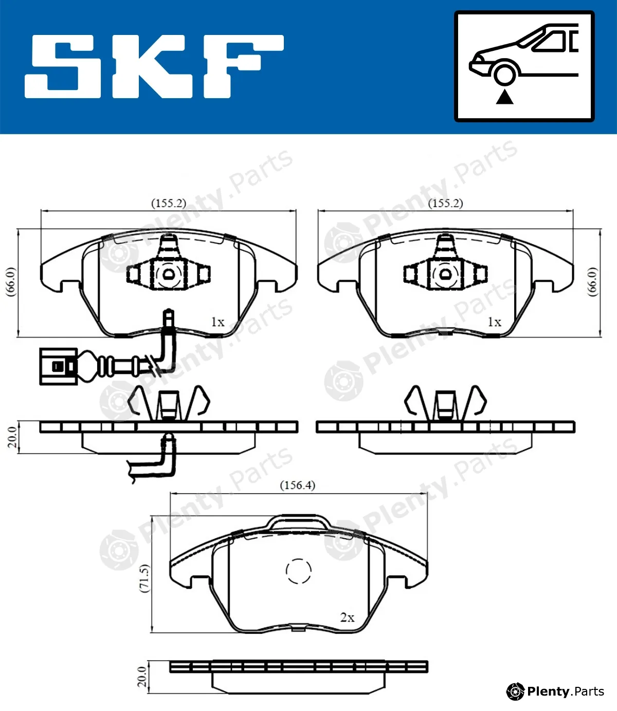 SKF VKBP80007E — Brake Pad Set, disc brake