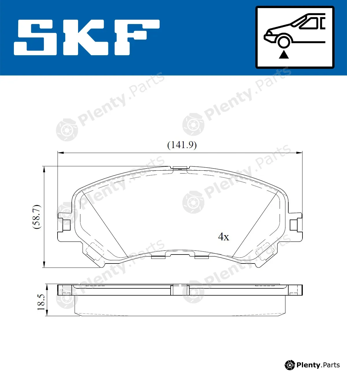 SKF VKBP80076 — Brake Pad Set, disc brake