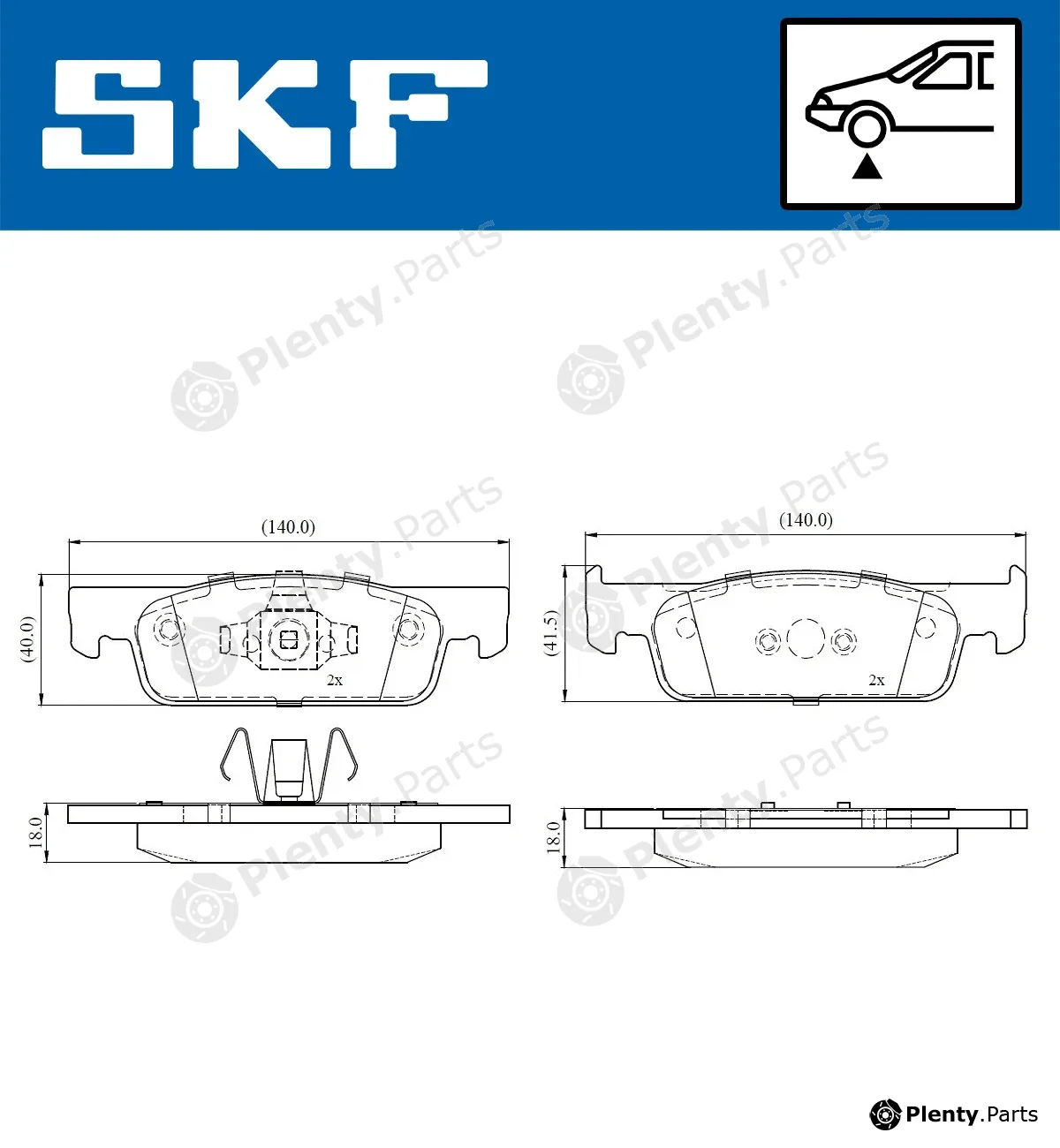 SKF VKBP80019 — Brake Pad Set, disc brake
