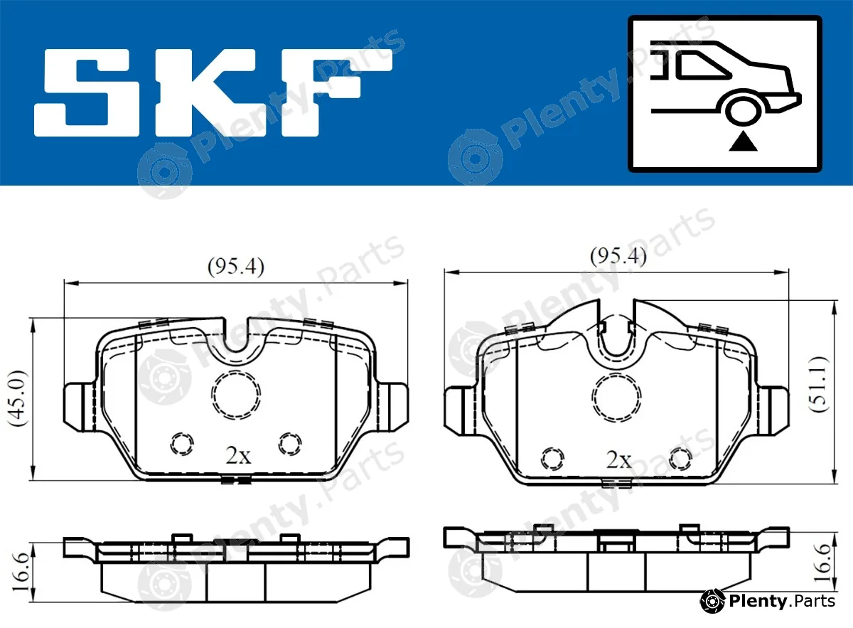 SKF VKBP90090 — Brake Pad Set, disc brake