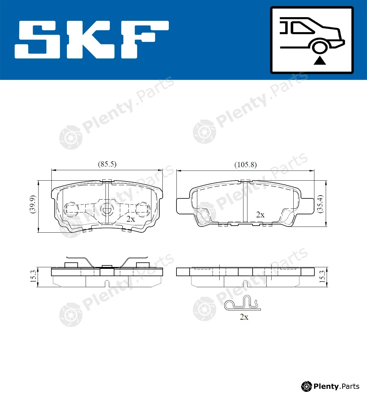 SKF VKBP90416A — Brake Pad Set, disc brake