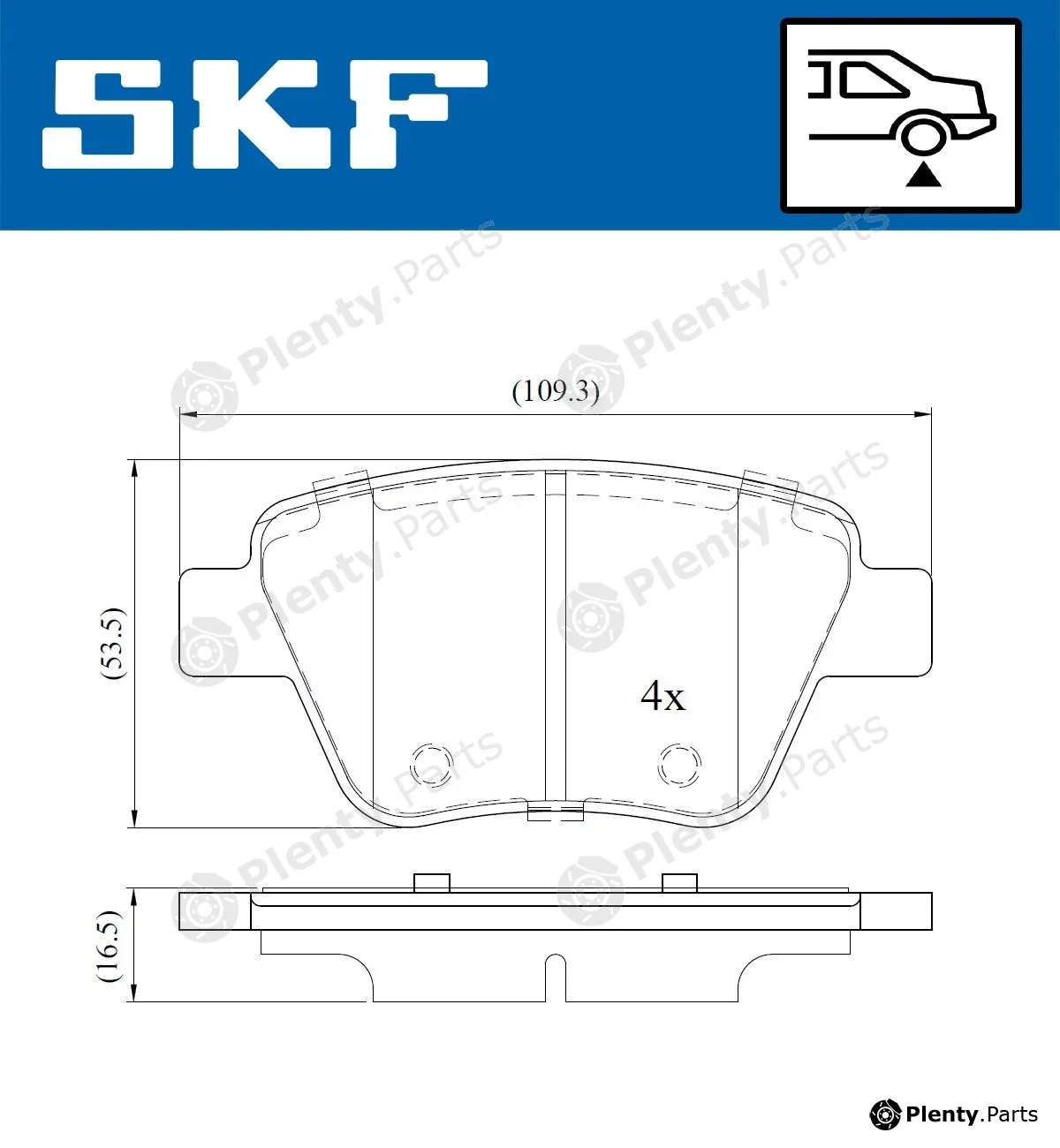 SKF VKBP90070 — Brake Pad Set, disc brake