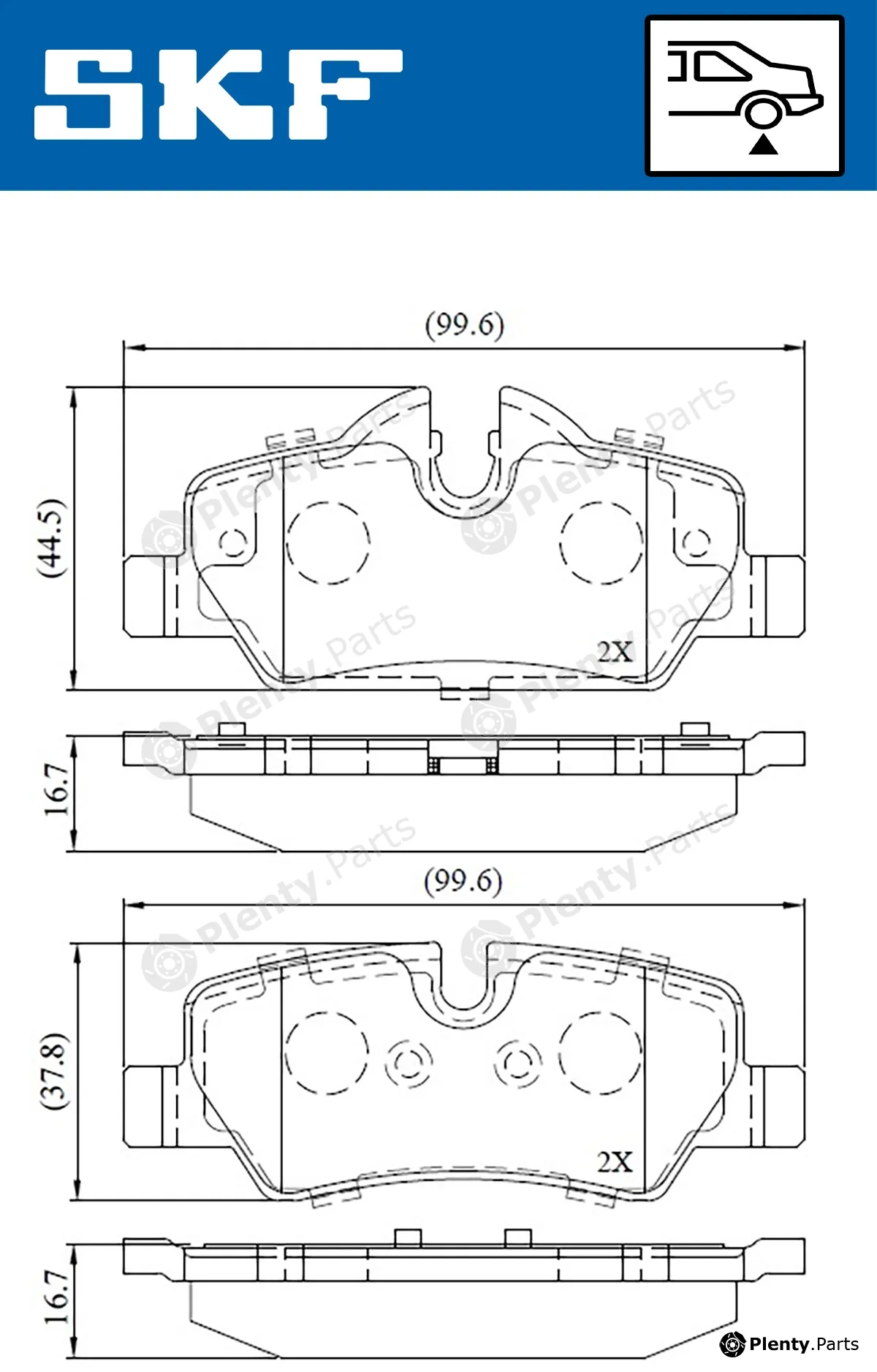 SKF VKBP90124 — Brake Pad Set, disc brake