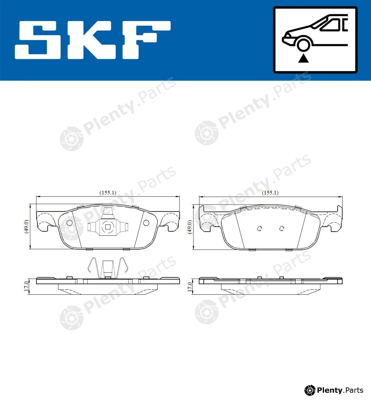 SKF VKBP80020 — Brake Pad Set, disc brake